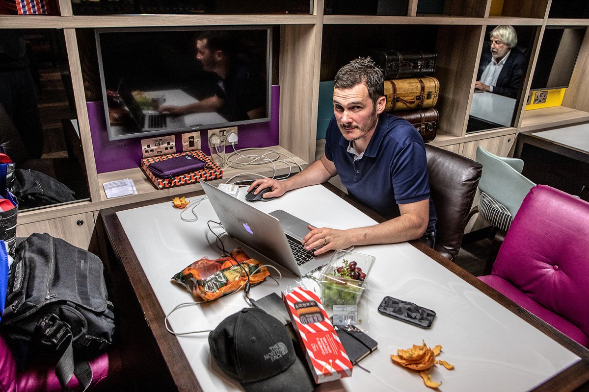 in the artist's studio