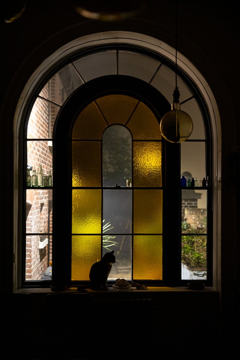 through the arched window...