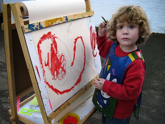 the artist at work