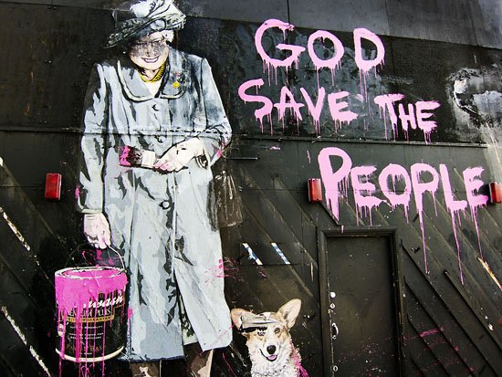 the lots of dripping paint motif...