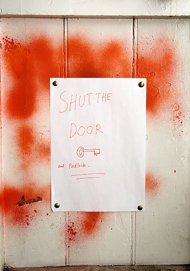 shut the door and padlock