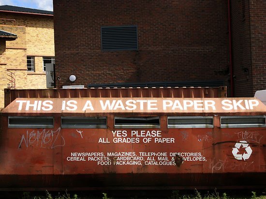 this is a waste paper skip